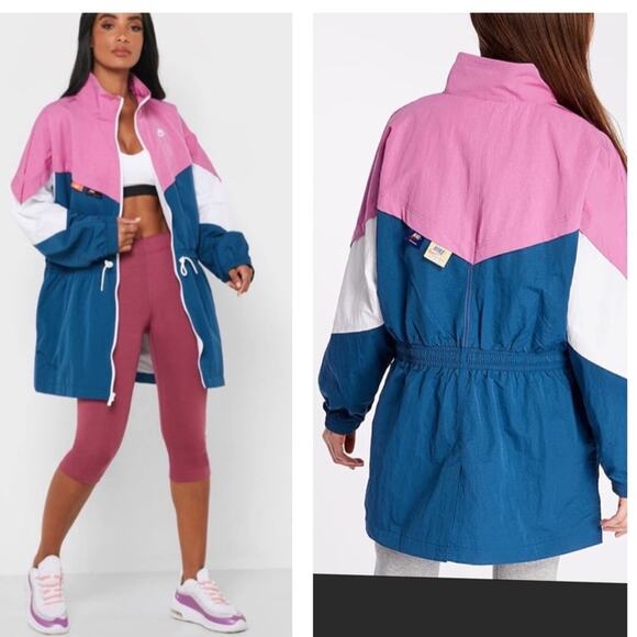Nike Sportswear Icon Clash Track Jacket Windbreaker Pink Blue Women’s Size Large - Picture 1 of 16